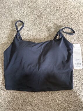 CRZ YOGA Black Cropped Spaghetti-Strap Sports Bra
